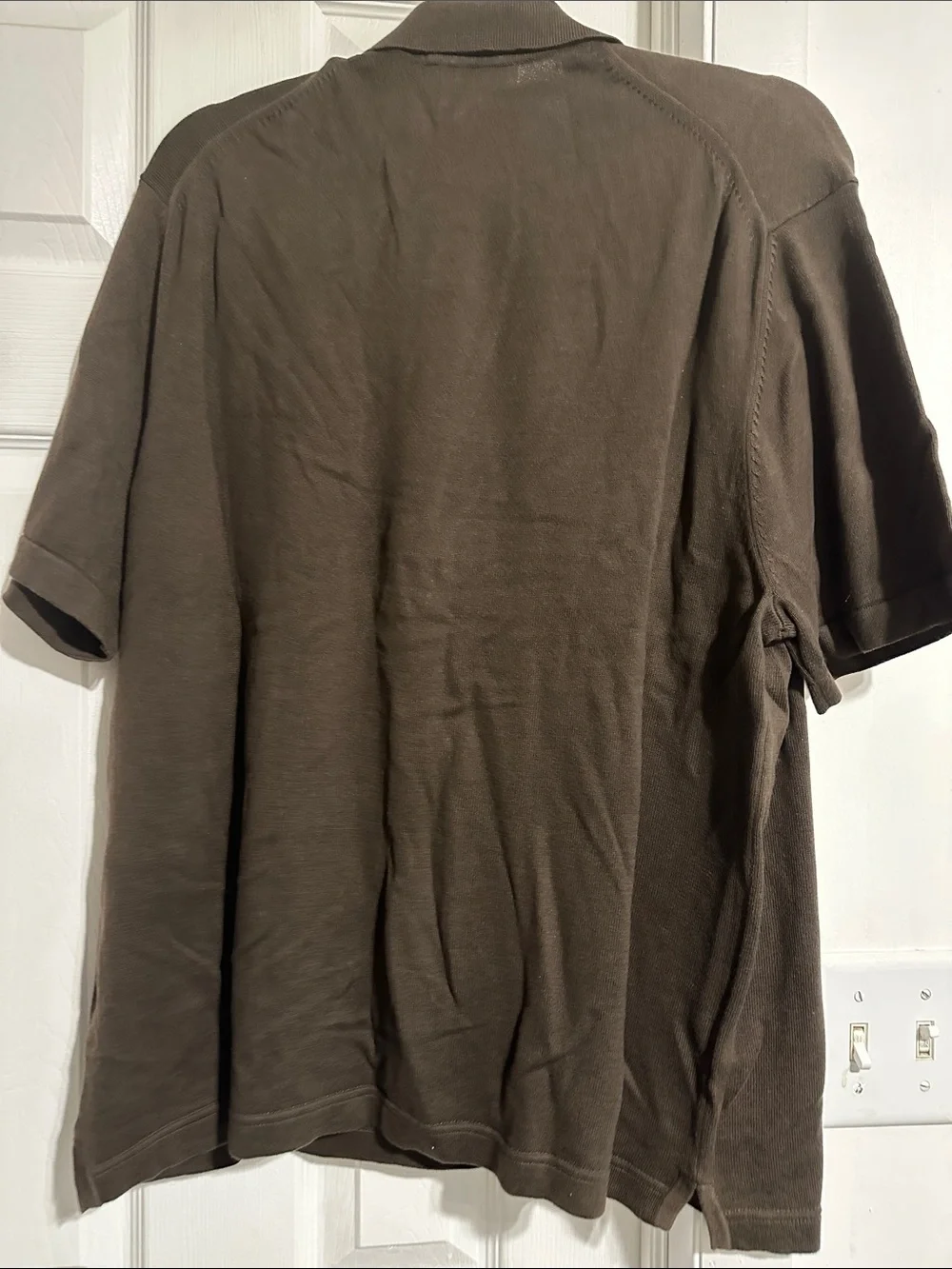 Structure Men's Brown Polo with Cream & Tan Chest Stripes - Picture 3 of 4